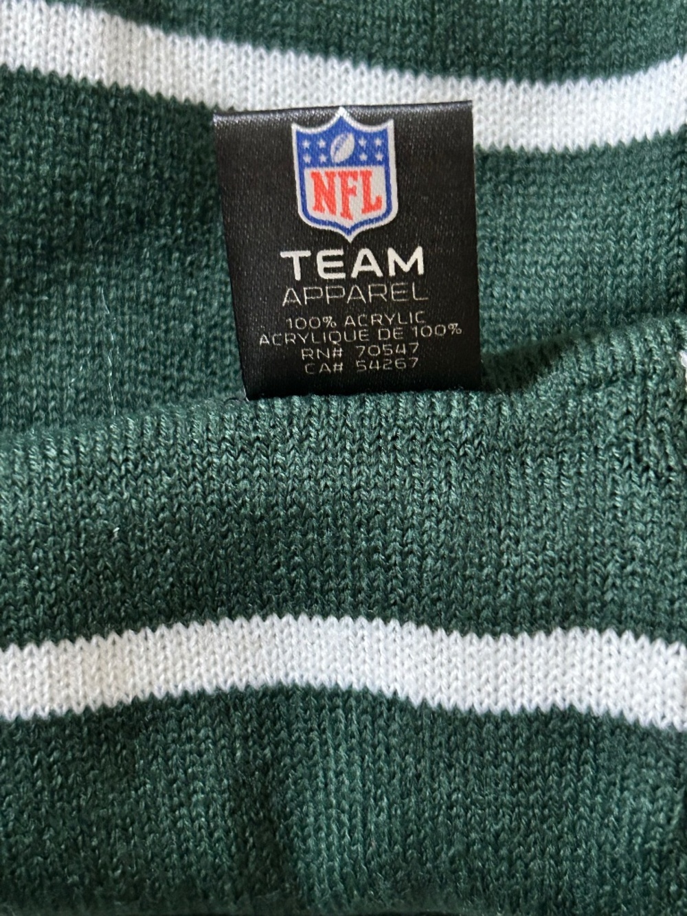 '47 Brand New York Jets Women's Striped Infinity Knit Scarf Green/White Acrylic
